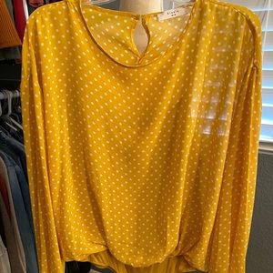 Elodie yellow and white polka dot bossier xl